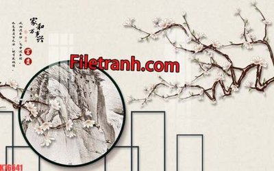 File gốc File tranh gốc dán tường hươu nai sừng K76541 (chuẩn CMYK) cho nhà in