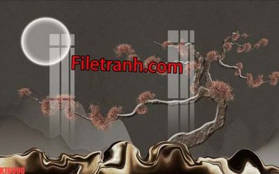 Download file gốc File tranh gốc dán tường hươu nai sừng K76590 (in lụa) cao cấp