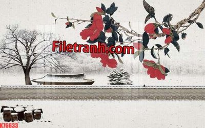 Download file tranh File tranh gốc dán tường hươu nai sừng K76633 (file gốc PSD)