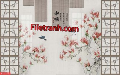 File tranh gốc File tranh gốc dán tường hươu nai sừng K76640 (bản quyền) Filetranh.com