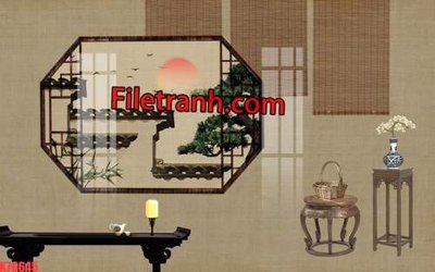 File ảnh File tranh gốc dán tường hươu nai sừng K76645 (gốc) cho trang trí nhà hàng