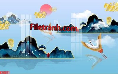 File tranh File tranh gốc dán tường hươu nai sừng K76671 (gốc) chủ đề trừu tượng