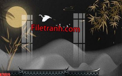 File gốc File tranh gốc dán tường hươu nai sừng K76674 (in lụa) cao cấp