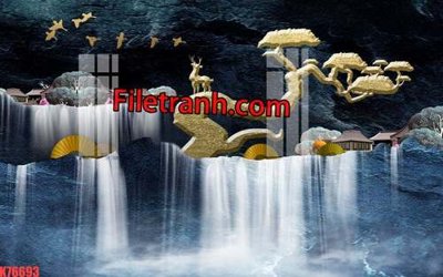 File gốc File tranh gốc dán tường hươu nai sừng K76693 (ảnh chi tiết) để in lụa