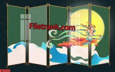 File gốc File tranh gốc dán tường hươu nai sừng K76695 (thiết kế) cho in ấn