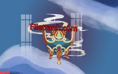 Hình ảnh file gốc File tranh gốc dán tường hươu nai sừng K76758 cho in UV