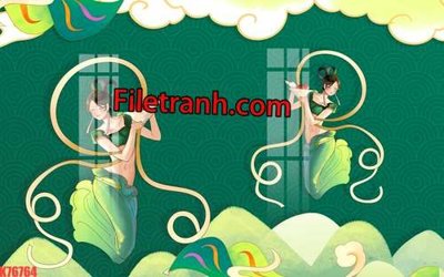 File in mica File tranh gốc dán tường hươu nai sừng K76764 (bản gốc) siêu trong