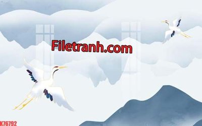 File gốc File tranh gốc dán tường hươu nai sừng K76792 (in lụa) cao cấp