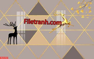 Tải về file tranh gốc File tranh gốc dán tường hươu nai sừng K76928 (để in quảng cáo)