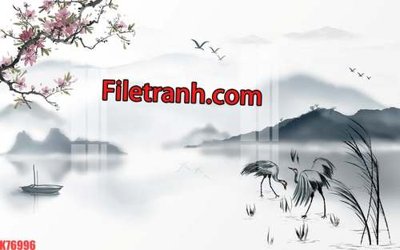 File tranh gốc PSD File tranh gốc dán tường hươu nai sừng K76996 còn nguyên layer