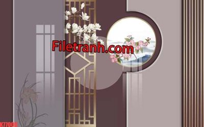 File in mica File tranh gốc dán tường hươu nai sừng K77000 (ảnh gốc) đẹp