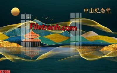 File ảnh File tranh gốc dán tường hươu nai sừng K77090 (gốc) cho trang trí nhà hàng