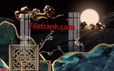 File in trần File tranh gốc dán tường hươu nai sừng K77147 (bản gốc) 5D