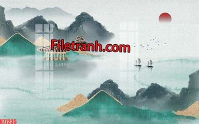 Tệp tin gốc File tranh gốc dán tường hươu nai sừng K77235 (chất lượng cao) File tranh gốc dán tường hươu nai sừng K77235