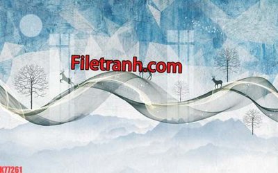 Download file File tranh gốc dán tường hươu nai sừng K77261 (gốc) in mica bàn thờ