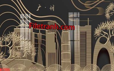 Tải file File tranh gốc dán tường hươu nai sừng K77355 (gốc) in ấn chất lượng