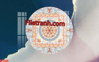 File gốc File tranh gốc dán tường hươu nai sừng K77509 (in lụa) họa tiết 3D