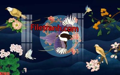 File PSD File tranh gốc dán tường hươu nai sừng K77615 (bản gốc) chất lượng nhất