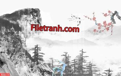 File ảnh gốc File tranh gốc dán tường hươu nai sừng K77705 (chuyên in mica)