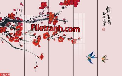 File in ấn File tranh gốc dán tường hươu nai sừng K77732 (bản gốc) sắc nét