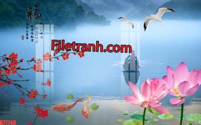 File tranh gốc File tranh gốc dán tường hươu nai sừng K77740 (bản quyền) file PSD