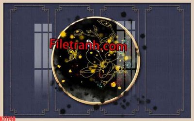 Download file gốc File tranh gốc dán tường hươu nai sừng K77748 (in mica) trang trí