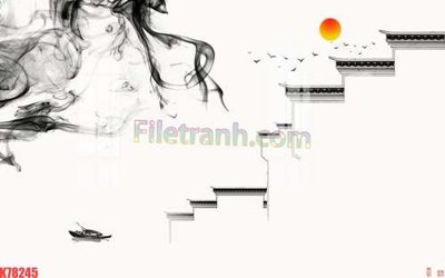 File gốc File tranh gốc dán tường đẹp K78245 (chuẩn CMYK) cho nhà in