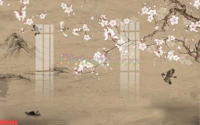 Ảnh gốc File tranh gốc dán tường đẹp K78404 (siêu chi tiết) để in ấn