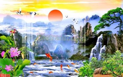 File in lụa File tranh gốc dán tường đẹp K79180 (chất lượng cao) File tranh gốc dán tường đẹp K79180