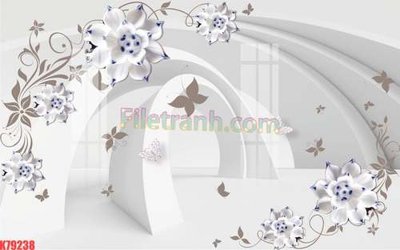 File in lụa File tranh gốc dán tường đẹp K79238 (tân cổ điển) File tranh gốc dán tường đẹp K79238