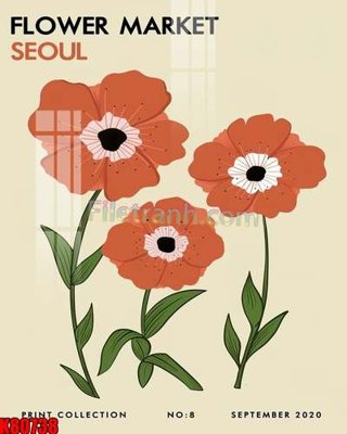 File in trần File tranh gốc tổng hợp K80738 (bản gốc 3D) sống động