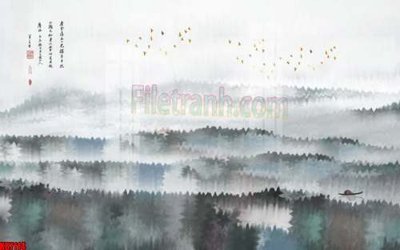 File in trần File gốc in tranh tổng hợp tường nền K87114 (bản gốc 3D) sống động