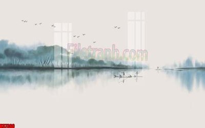 Download file gốc File gốc in tranh tổng hợp tường nền K87380 (in lụa) tranh 3D