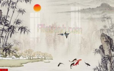 File tranh trang trí File gốc in tranh tổng hợp tường nền K87448 (file gốc)