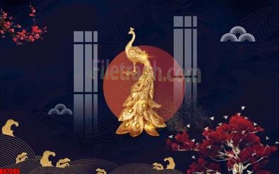 Download file gốc File gốc in tranh tổng hợp tường nền K87585 (in mica) trong suốt