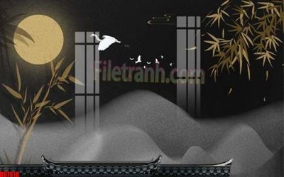 File in trần File gốc in tranh tổng hợp tường nền K87618 (bản gốc 3D) sống động