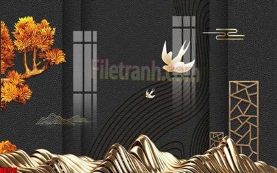 File in trần File gốc in tranh tổng hợp tường nền K87711 (bản gốc 3D) sống động