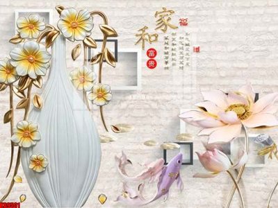 File gốc File tranh gốc tổng hợp tranh nền tường đẹp K89501 (in tráng gương) hiện đại