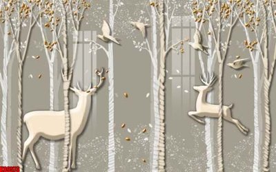 File gốc File tranh gốc tổng hợp tranh nền tường đẹp K89573 (in tráng gương) hiện đại