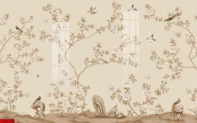 File tranh gốc in trần nhà File tranh gốc tổng hợp tranh nền tường đẹp K89825 3D