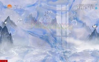 File gốc File tranh gốc tổng hợp tranh nền tường đẹp K93016 (in lụa) tranh phong thủy