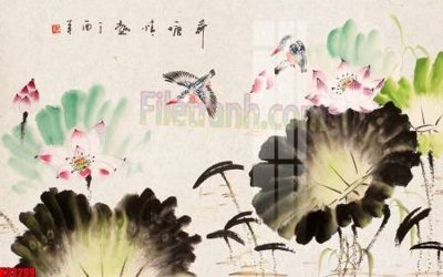 File in trần File tranh gốc tổng hợp tranh nền tường đẹp K93299 (file gốc) hoa văn 3D