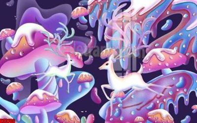 File tranh gốc in trần nhà File tranh gốc tổng hợp tranh nền tường đẹp K93706 3D