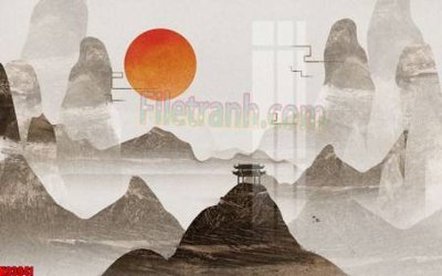 File gốc File tranh gốc tổng hợp tranh nền tường đẹp K93941 (in lụa) tranh phong thủy