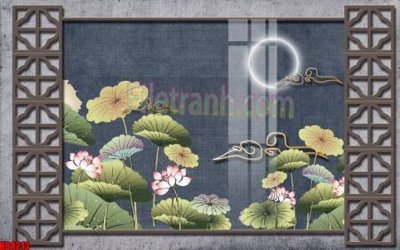 File gốc File tranh gốc tổng hợp tranh nền tường đẹp K94213 (in lụa) chi tiết cao