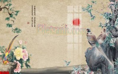 File gốc File tranh gốc tổng hợp tranh nền tường đẹp K94240 (in lụa) trang trí tường