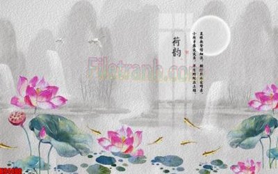 File gốc File tranh gốc tổng hợp tranh nền tường đẹp K94490 (in tráng gương) hiện đại