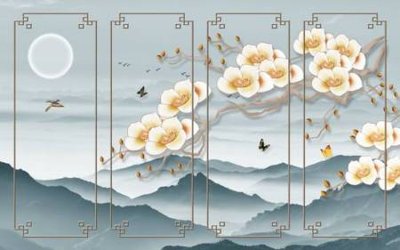 Tải file File tranh gốc tổng hợp tranh nền tường đẹp K95304 (gốc) chủ đề hoa sen