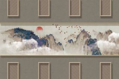 File gốc File tranh gốc tổng hợp tranh nền tường đẹp K95867 (in lụa) tranh mã đáo