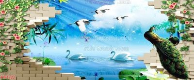 File tranh gốc in trần nhà File in kính bếp KB3222 3D